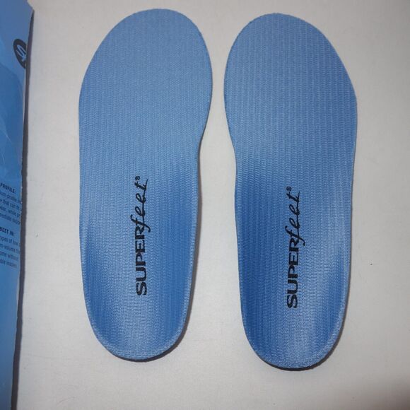 NEW Superfeet BLUE Size J Orthotic Shoe Inserts Insole Kids Junior Youth 11.5-13 - Picture 1 of 5
